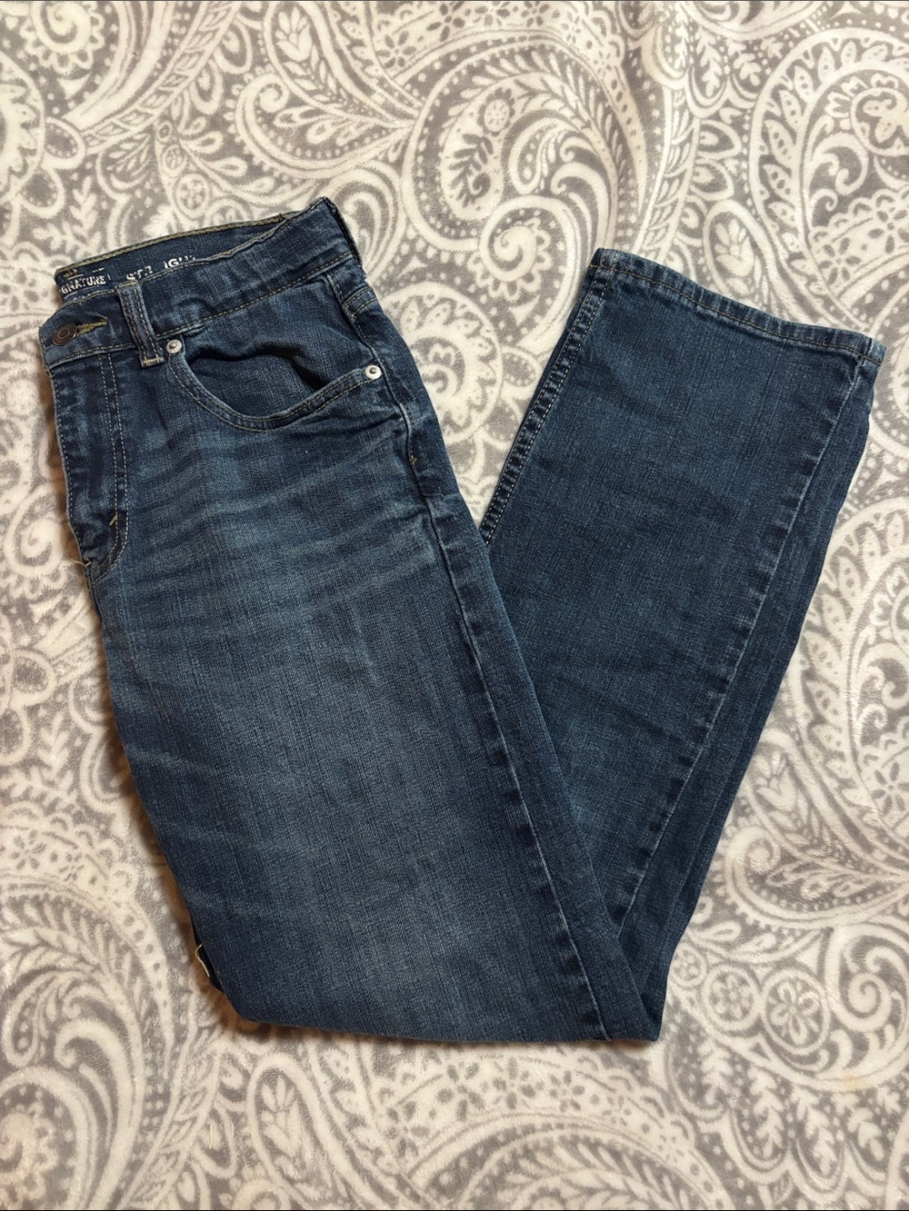Signature by Levi Strauss Dark Blue Kids' Straight-Leg Jeans